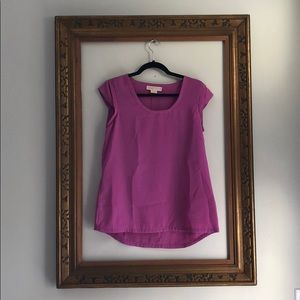 Michael Kors cap sleeve purple blouse